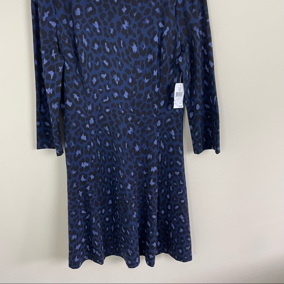 Kate Spade Broome Street Blue Leopard Ponte Dress Size 14 - Picture 11 of 12